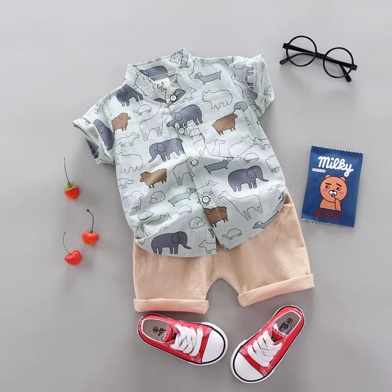 Fashion Baby Boy'S Suit Summer Casual Clothes Set Top Shorts 2PCS Baby Clothing Set for Boys Infant Suits Kids Clothes