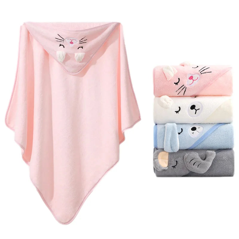 Cartoon Animal Baby Bath Towels Soft Newborn Hooded Towel Blanket Toddler Bathrobe Warm Sleeping Swaddle Wrap for Boys Girls