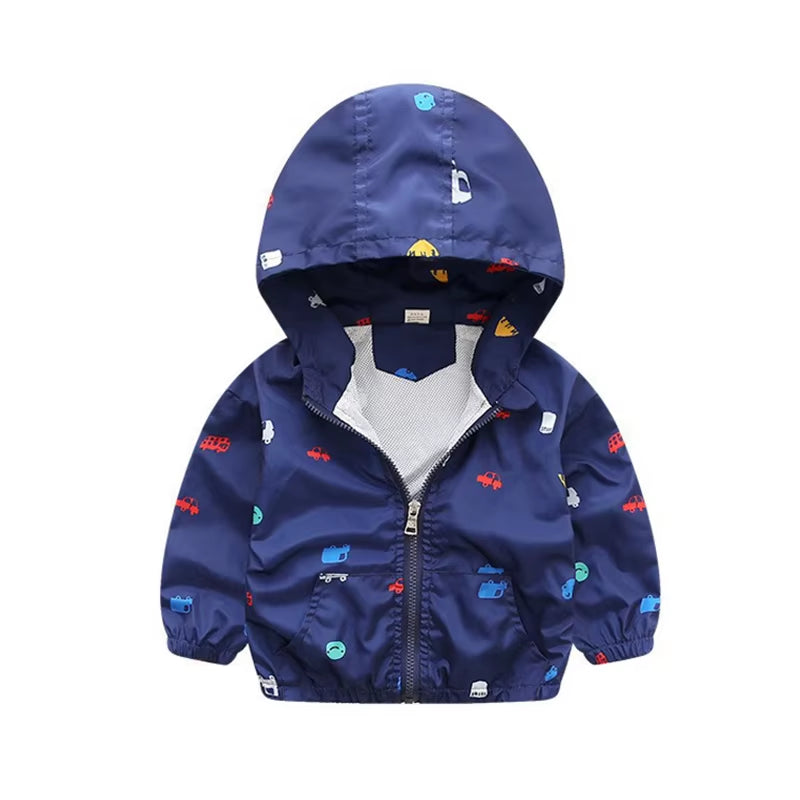 Children Jackets Autumn Spring Kids Outerwear Coats Cute Dinosaur Cartoon Jackets for Boys Baby Boys Girls Windbreaker 1-7T