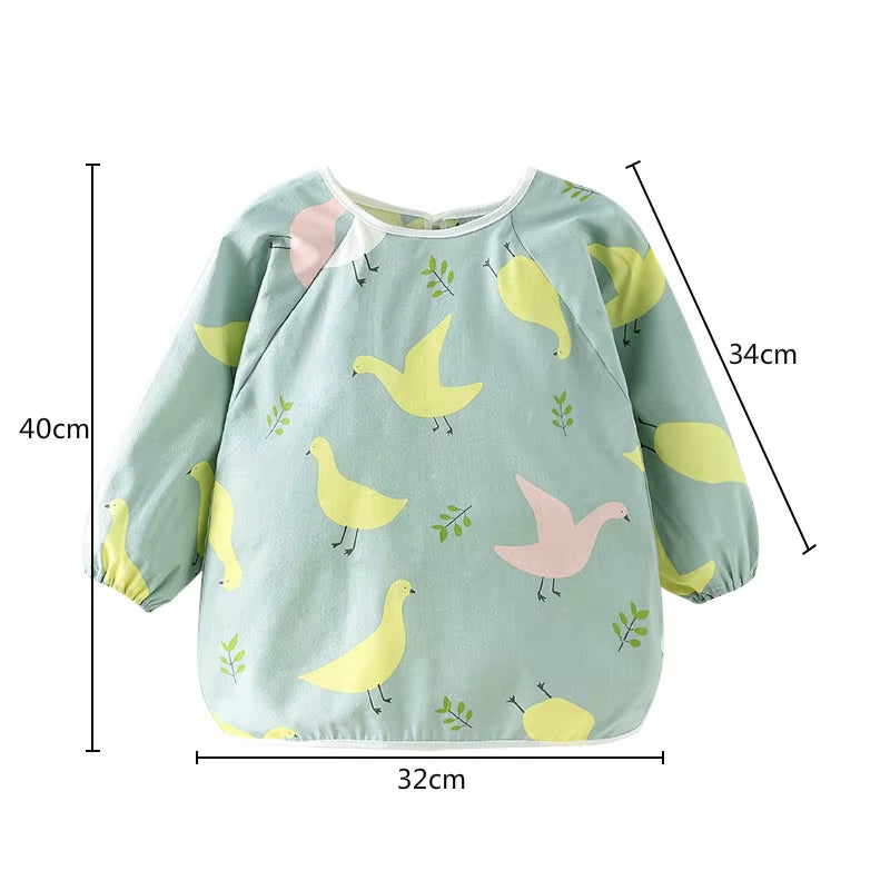 Baby Items Baby Bibs Cotton Waterproof Infant Bib Full Sleeve Gown Children Long Sleeve Apron Coverall Feeding Drawing Bibs