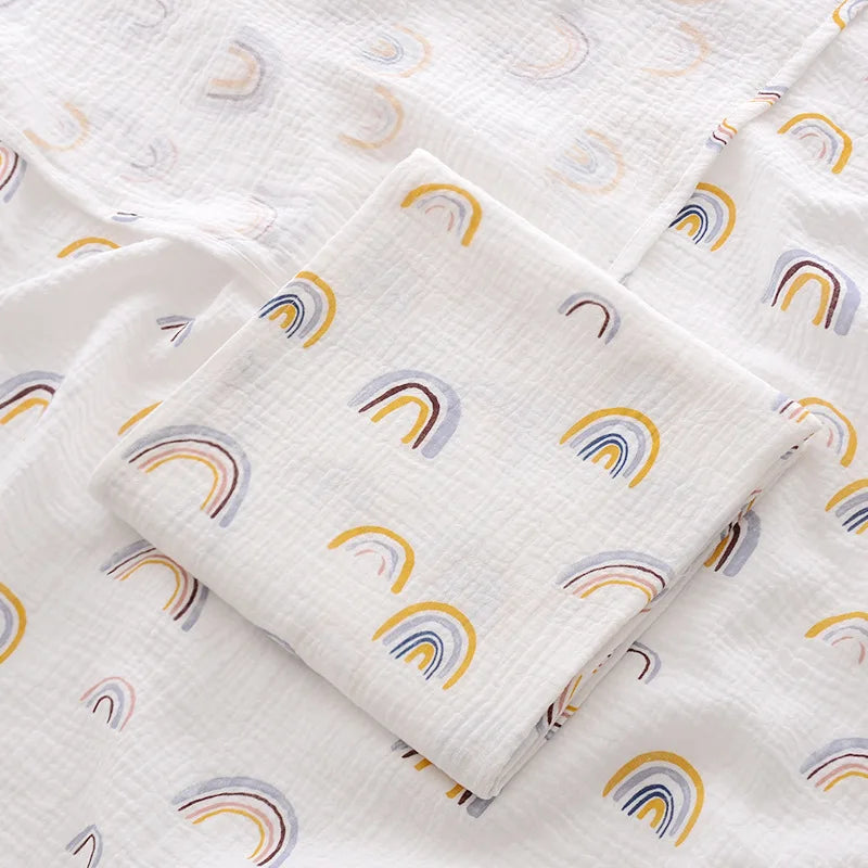 Ins Baby Blanket Muslin Swaddle 2 Layer Cotton Receive Blankets for Newborn Bath Towel Summer Bedding Baby Items Mother Kids