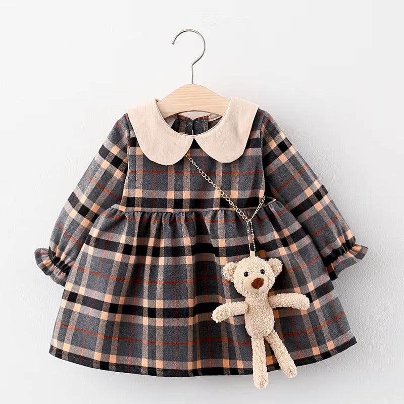 Newborn Baby Girls Dress Spring Clothes Long Sleeve Baby Coat Dresses for Infant Baby Birthday Clothing Toddler Girl Wear Dress