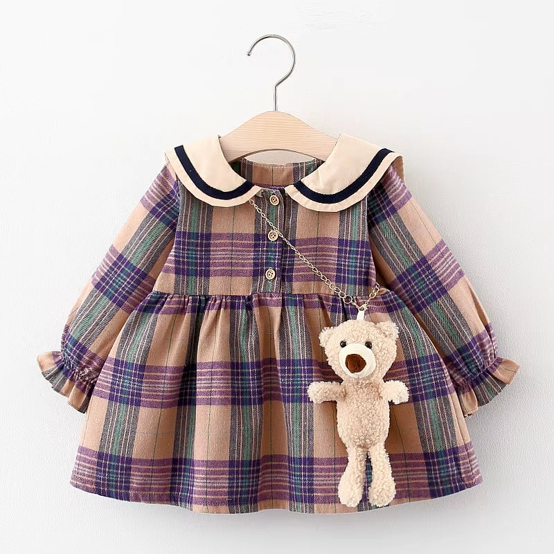 Newborn Baby Girls Dress Spring Clothes Long Sleeve Baby Coat Dresses for Infant Baby Birthday Clothing Toddler Girl Wear Dress