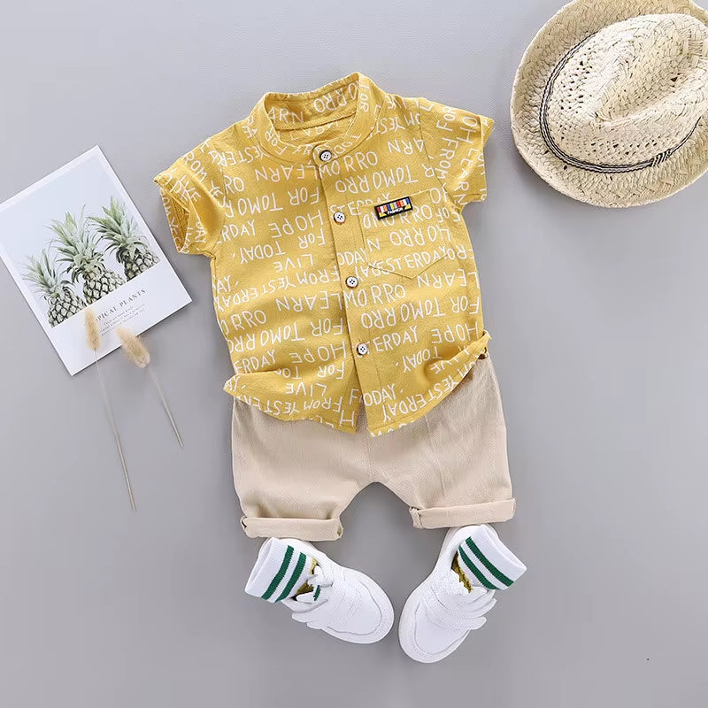 Fashion Baby Boy'S Suit Summer Casual Clothes Set Top Shorts 2PCS Baby Clothing Set for Boys Infant Suits Kids Clothes