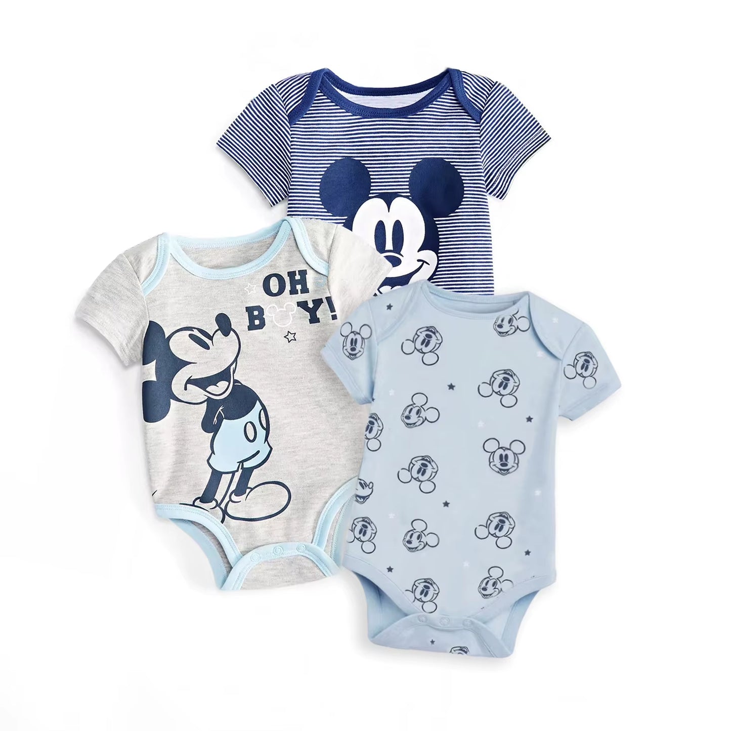 3Pcs Mickey Mouse Newborn Baby Rompers Baby Boy Jumpsuit Roupas Bebes Infant Clothes Summer Baby Bodysuits