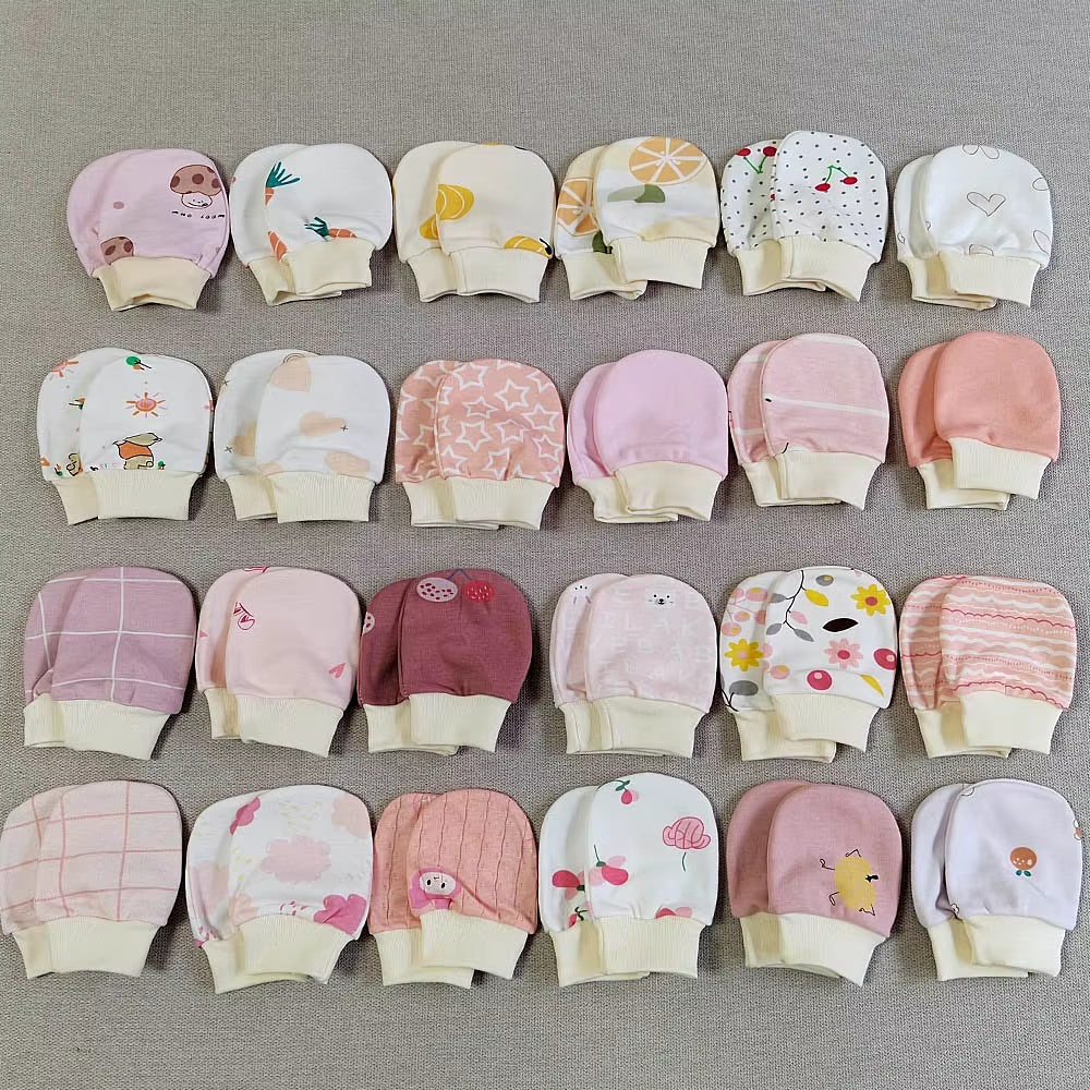 5 Pairs Baby Gloves Newborn No Scratch Mittens for Baby Set Cotton 0-3 Months Unisex Newborn Hand Mittens for Boys Girls