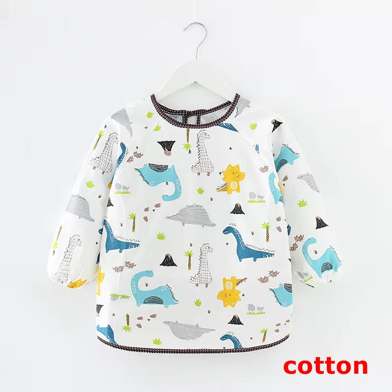 Baby Items Baby Bibs Cotton Waterproof Infant Bib Full Sleeve Gown Children Long Sleeve Apron Coverall Feeding Drawing Bibs