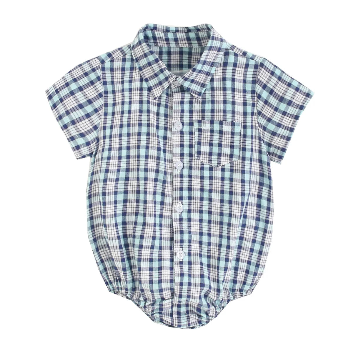 Cotton Baby Boys Bodysuits Fashion Newborn Clothes for Baby Boy Short Sleeve Summer Baby Clothing Plaid