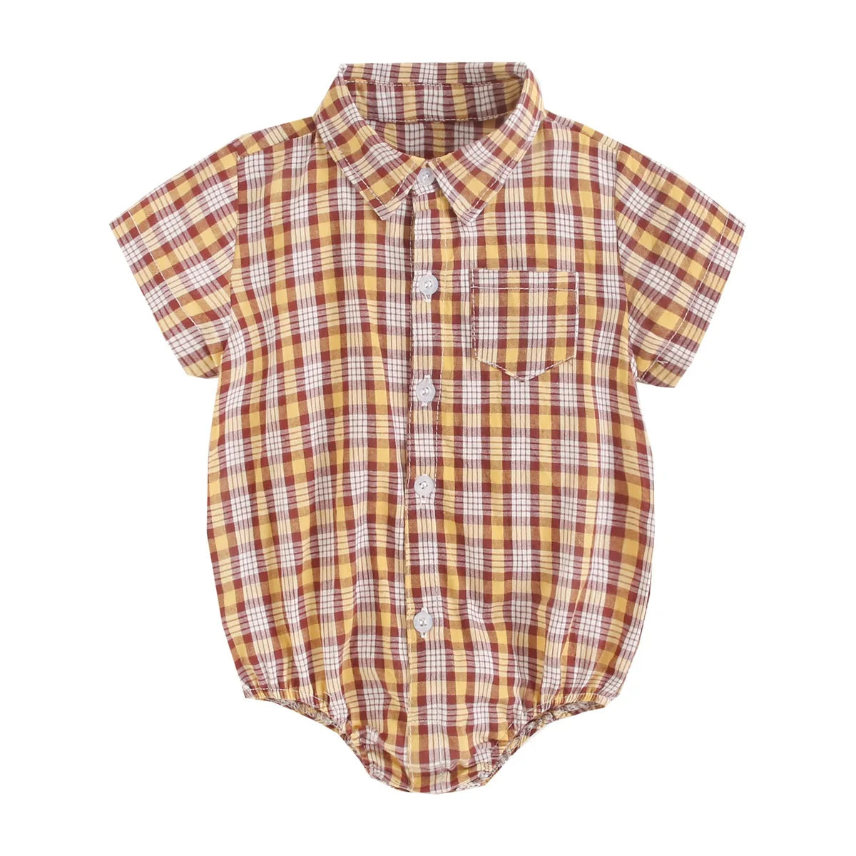 Cotton Baby Boys Bodysuits Fashion Newborn Clothes for Baby Boy Short Sleeve Summer Baby Clothing Plaid