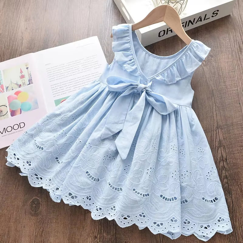 Girls Colorful Dress New Summer Party Dresses Kids Rainbow Mesh Costumes Cute Vestidos Outfits Children Clothing