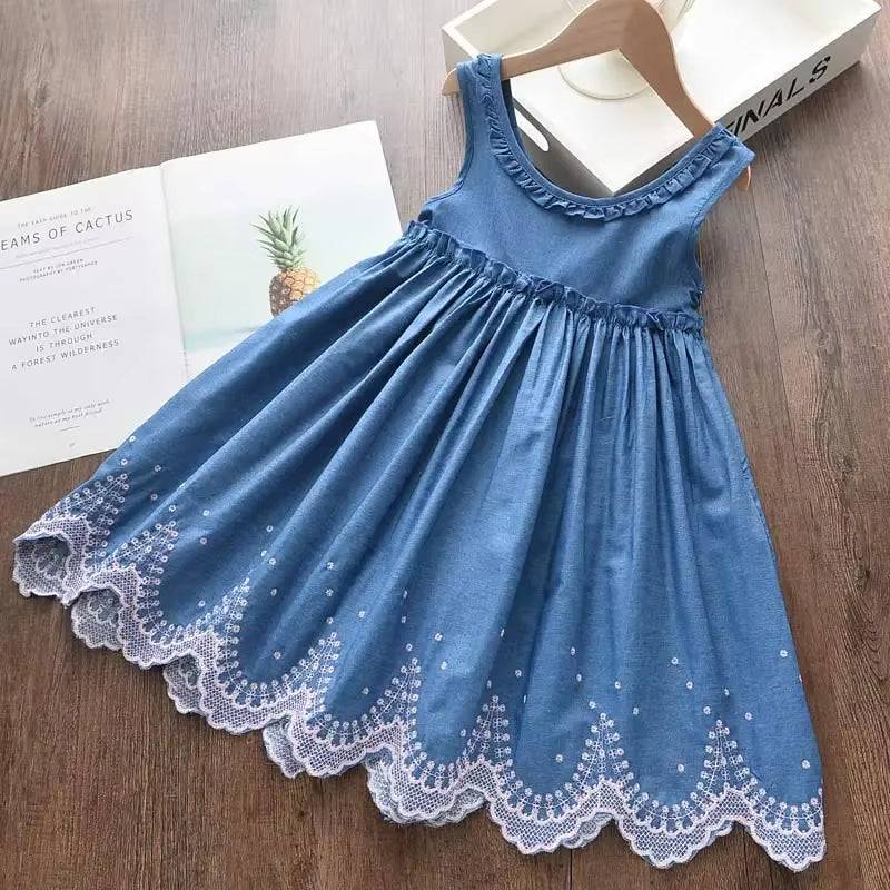 Girls Colorful Dress New Summer Party Dresses Kids Rainbow Mesh Costumes Cute Vestidos Outfits Children Clothing