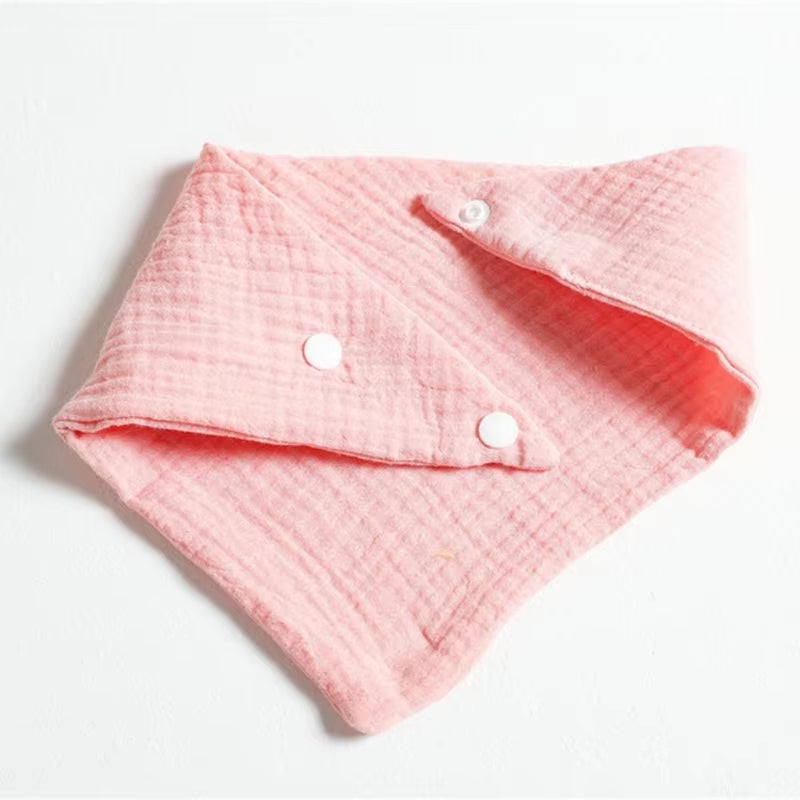 5/Pcs Feeding Drool Bibs Cotton Accessories Newborn Solid Color Snap Button Soft Towel Baby Bibs