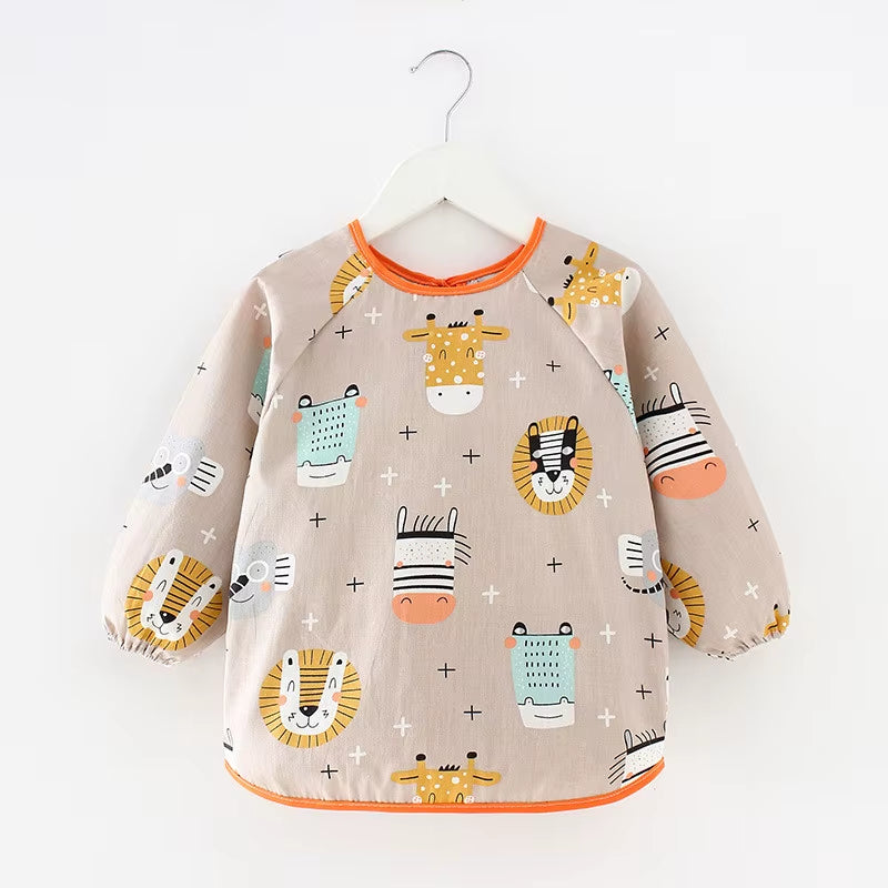 Baby Items Baby Bibs Cotton Waterproof Infant Bib Full Sleeve Gown Children Long Sleeve Apron Coverall Feeding Drawing Bibs