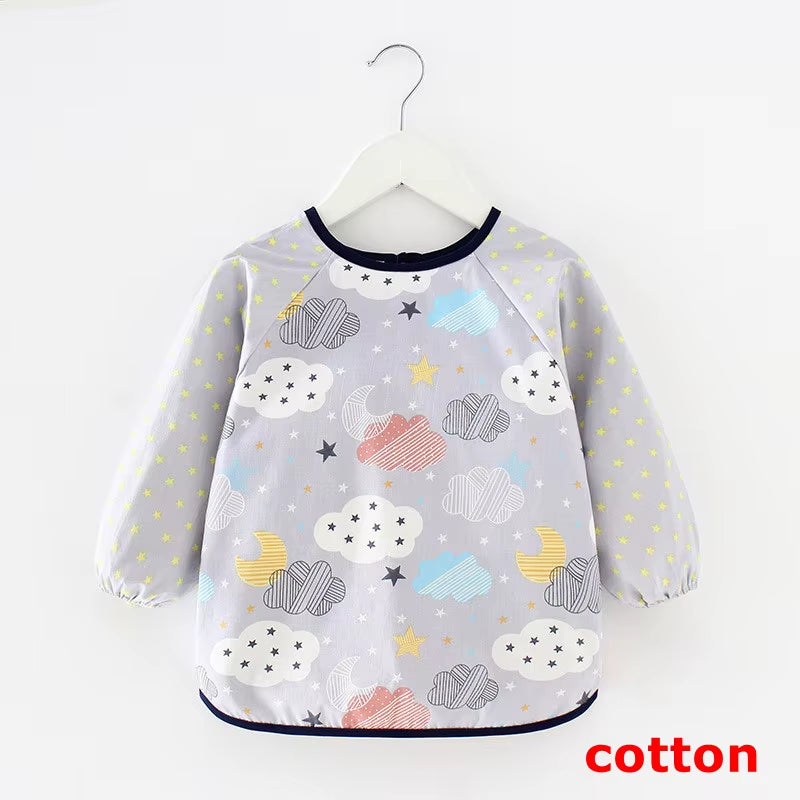 Baby Items Baby Bibs Cotton Waterproof Infant Bib Full Sleeve Gown Children Long Sleeve Apron Coverall Feeding Drawing Bibs