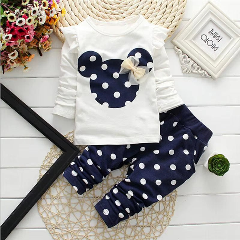 Winter Girls Clothes Set T-Shirt+Pants 2 Pcs Children'S Clothing Fashion Baby Outset Newborn Baby Cotton Suit