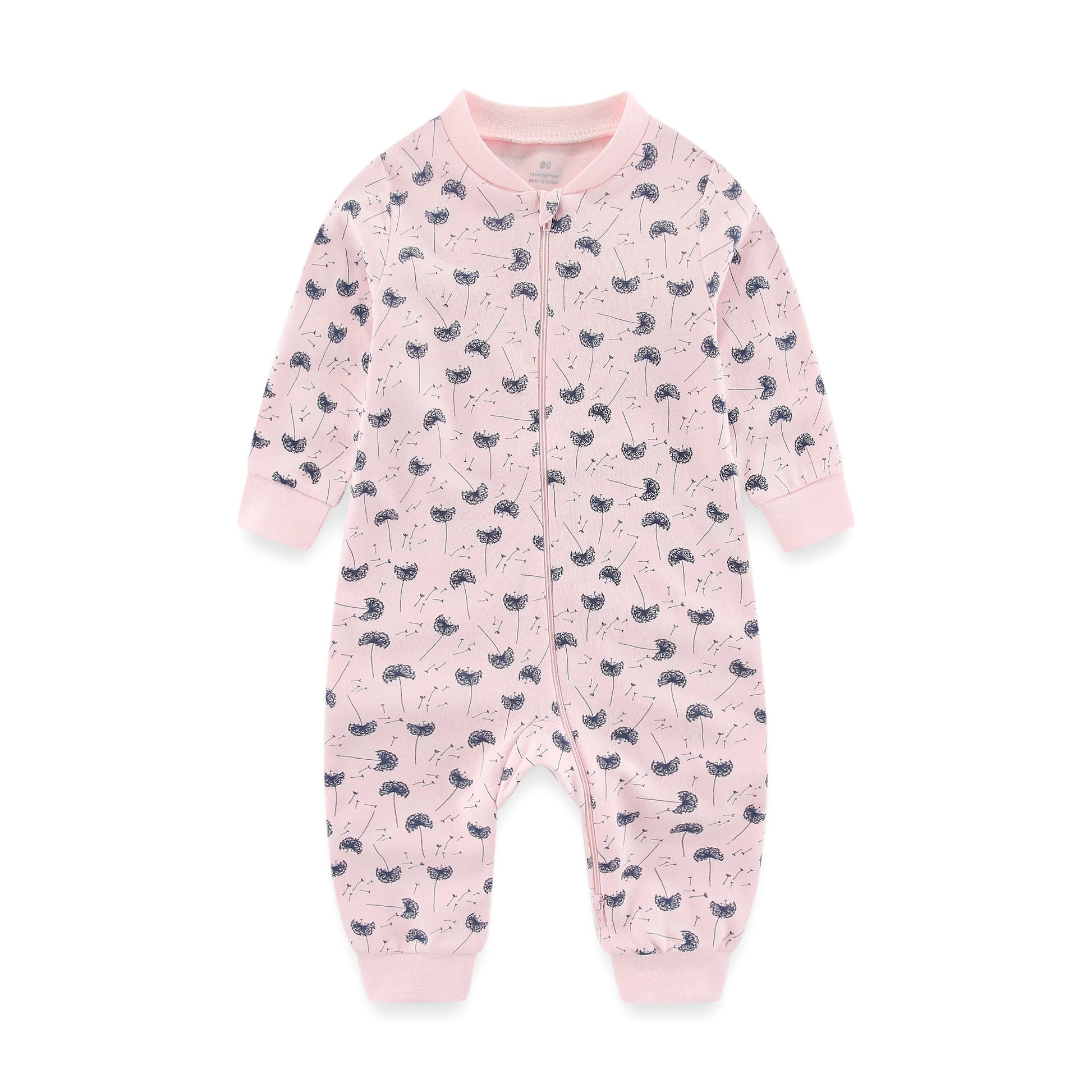 Newborn Baby 2-Way Zipper Romper Cotton One-Piece Jumsuit 0-24 Months Long Sleeve Newborn Baby Pajamas Comfortable Breathable