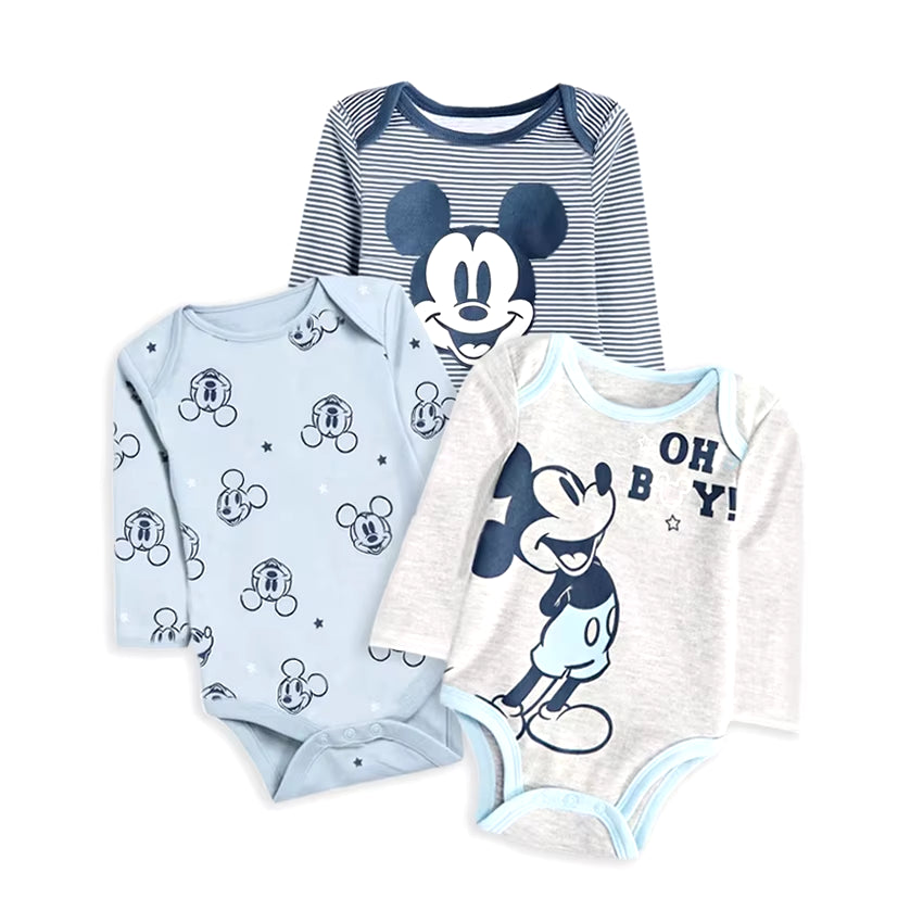 3Pcs Mickey Mouse Newborn Baby Rompers Baby Boy Jumpsuit Roupas Bebes Infant Clothes Summer Baby Bodysuits