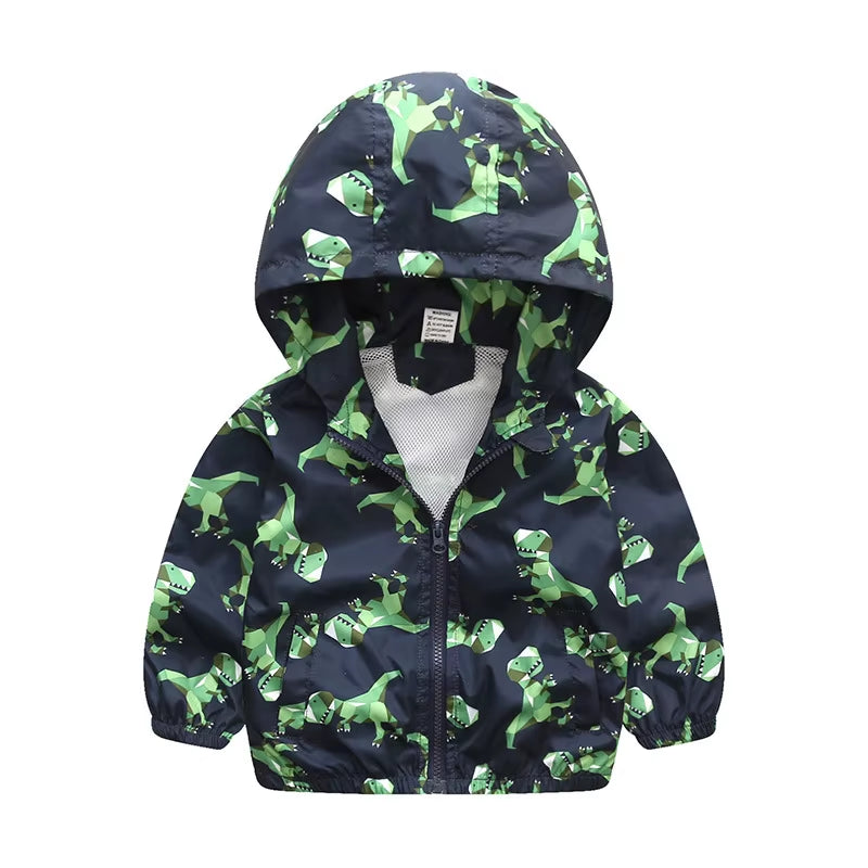 Children Jackets Autumn Spring Kids Outerwear Coats Cute Dinosaur Cartoon Jackets for Boys Baby Boys Girls Windbreaker 1-7T