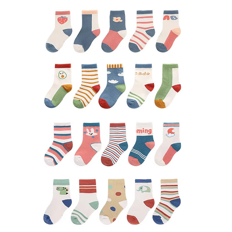 5Pairs/Lot Infant Baby Socks Autumn Winter Cotton Socks Lovely Girls Cute Cartoon Flowers Boys Socks Baby Clothes Accessories