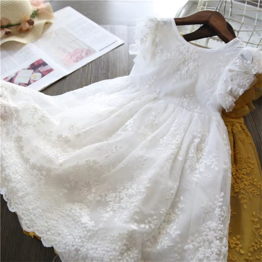 2023 Summer Girl Clothes Kids Dresses for Girls Lace Flower Dress Baby Girl Party Wedding Dress Children Girl Princess Costume