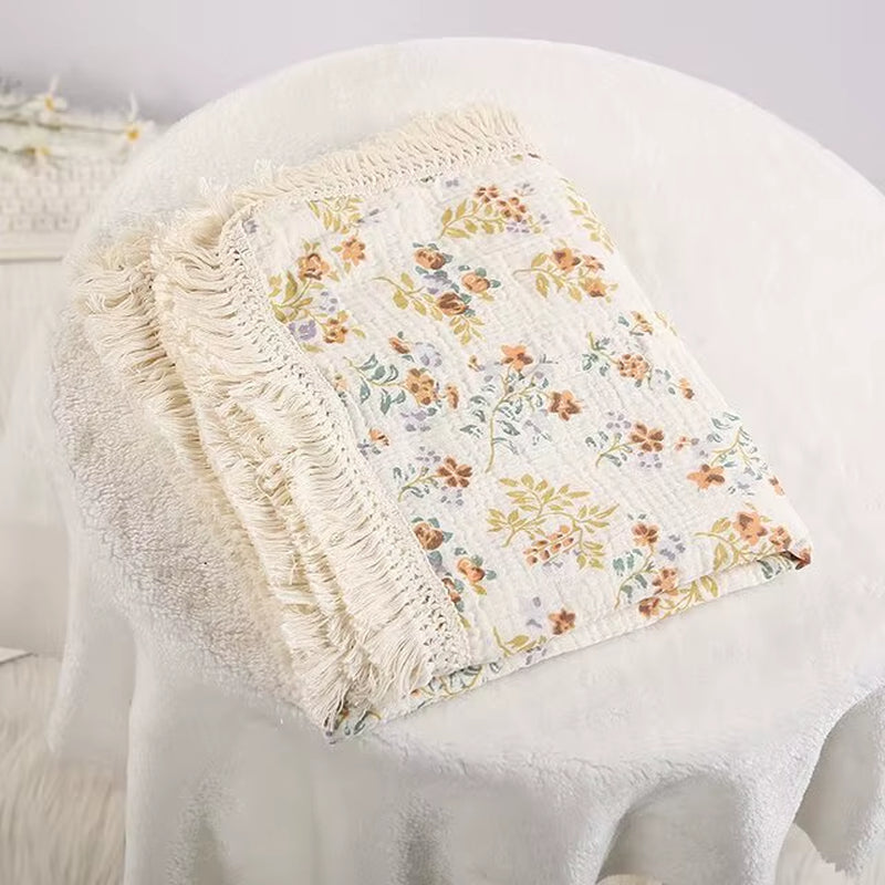 Cute Bear Muslin Squares Cotton Baby Blanket for Newborn Plaid Infant Swaddle Blanket Babies Accessories Bed Summer Comforter