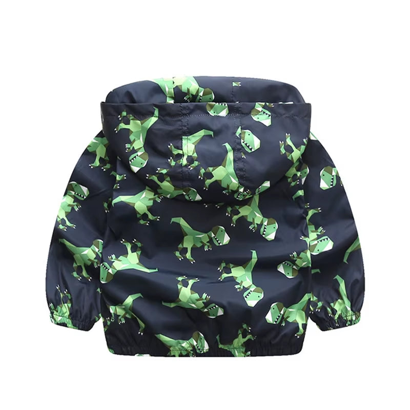 Children Jackets Autumn Spring Kids Outerwear Coats Cute Dinosaur Cartoon Jackets for Boys Baby Boys Girls Windbreaker 1-7T