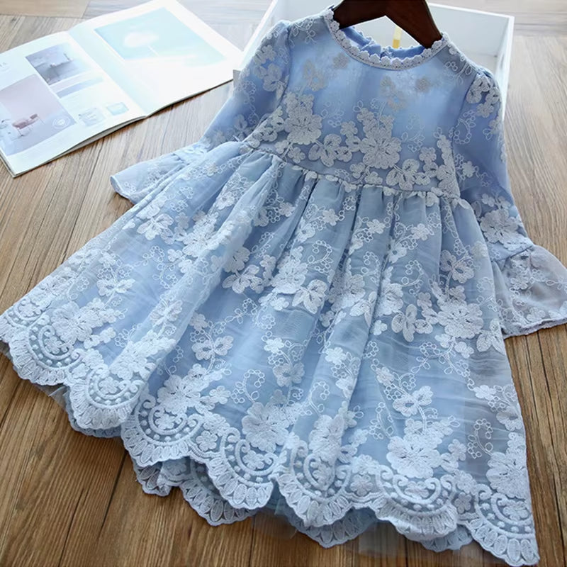 2023 Summer Girl Clothes Kids Dresses for Girls Lace Flower Dress Baby Girl Party Wedding Dress Children Girl Princess Costume