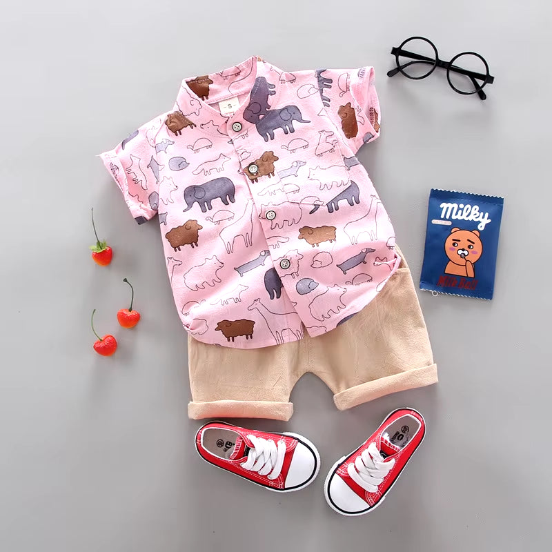 Fashion Baby Boy'S Suit Summer Casual Clothes Set Top Shorts 2PCS Baby Clothing Set for Boys Infant Suits Kids Clothes