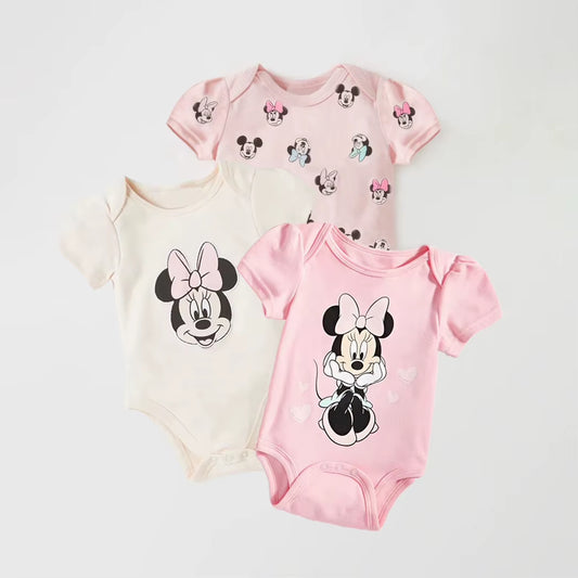 3Pcs Mickey Mouse Newborn Baby Rompers Baby Boy Jumpsuit Roupas Bebes Infant Clothes Summer Baby Bodysuits