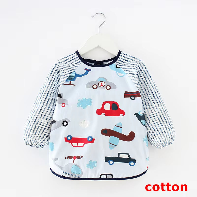 Baby Items Baby Bibs Cotton Waterproof Infant Bib Full Sleeve Gown Children Long Sleeve Apron Coverall Feeding Drawing Bibs