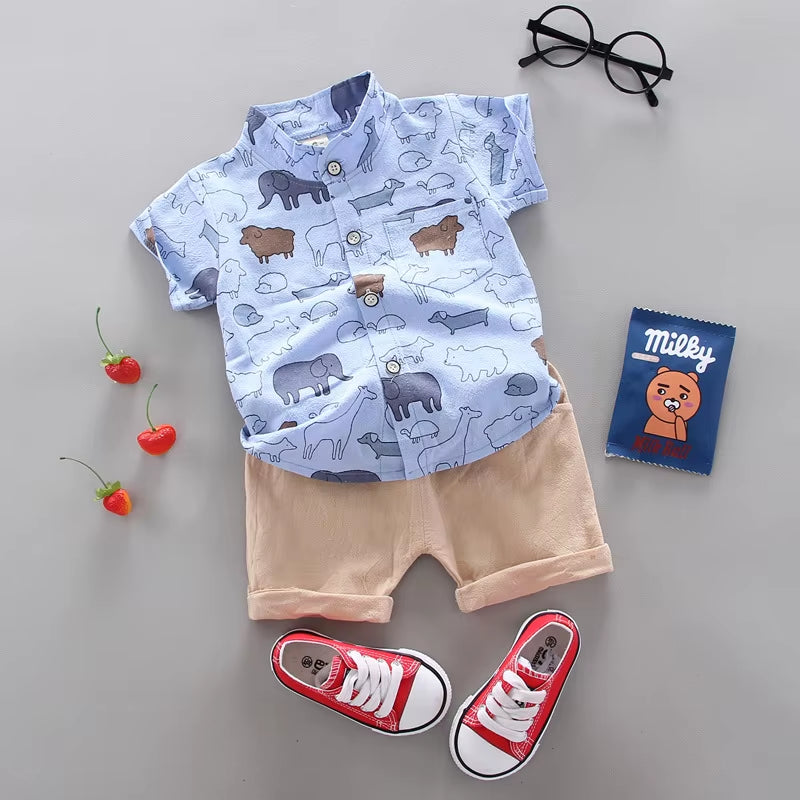 Fashion Baby Boy'S Suit Summer Casual Clothes Set Top Shorts 2PCS Baby Clothing Set for Boys Infant Suits Kids Clothes