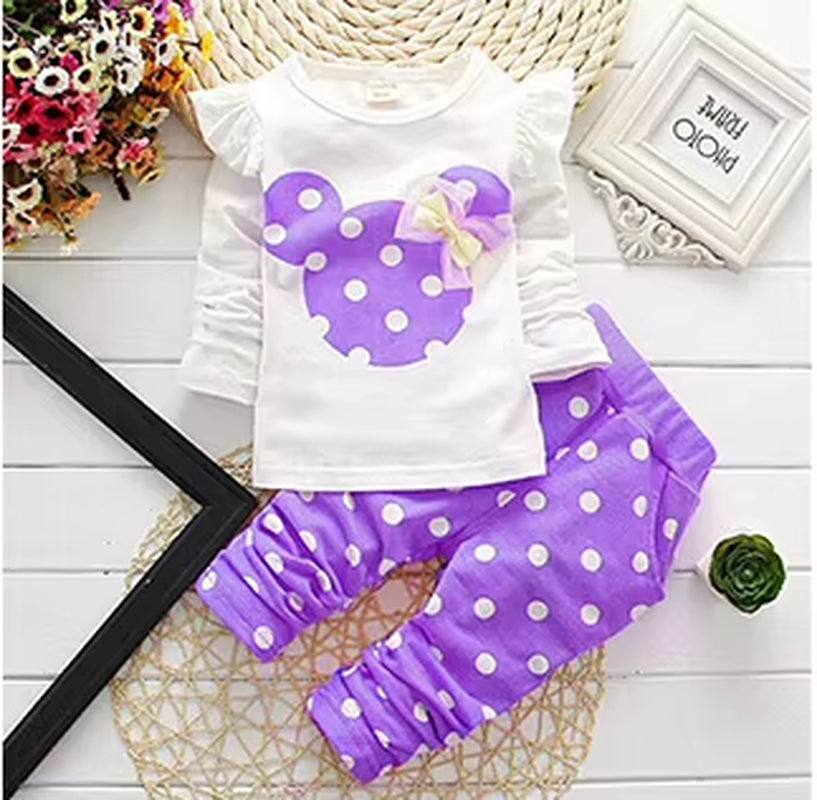 Winter Girls Clothes Set T-Shirt+Pants 2 Pcs Children'S Clothing Fashion Baby Outset Newborn Baby Cotton Suit