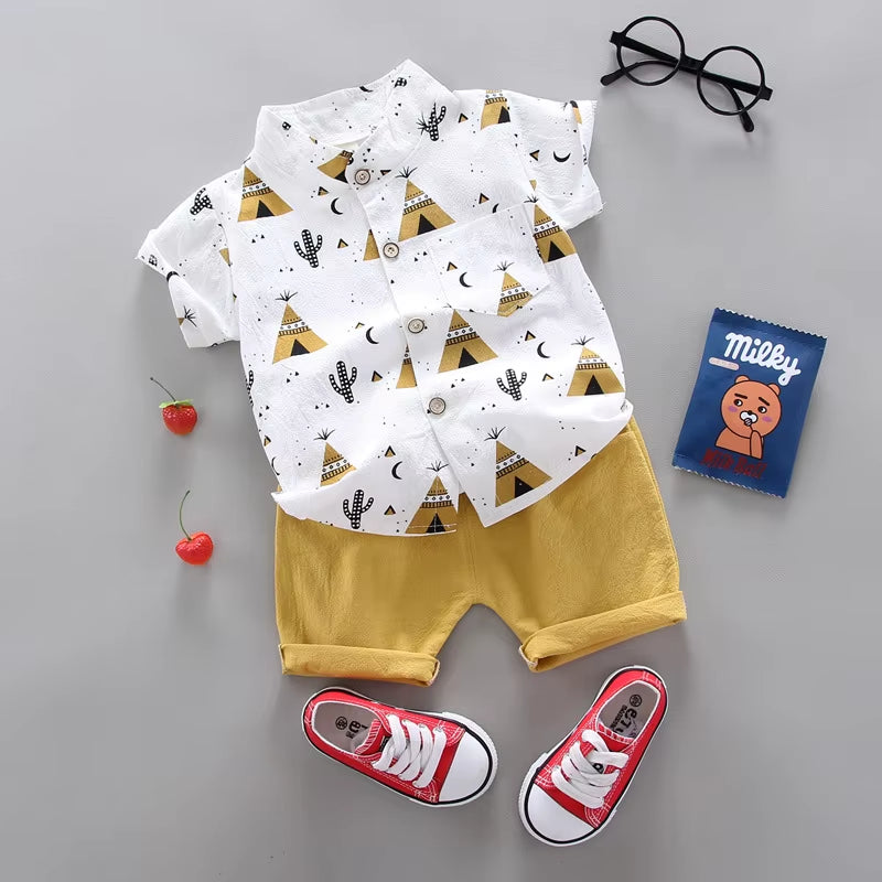 Fashion Baby Boy'S Suit Summer Casual Clothes Set Top Shorts 2PCS Baby Clothing Set for Boys Infant Suits Kids Clothes