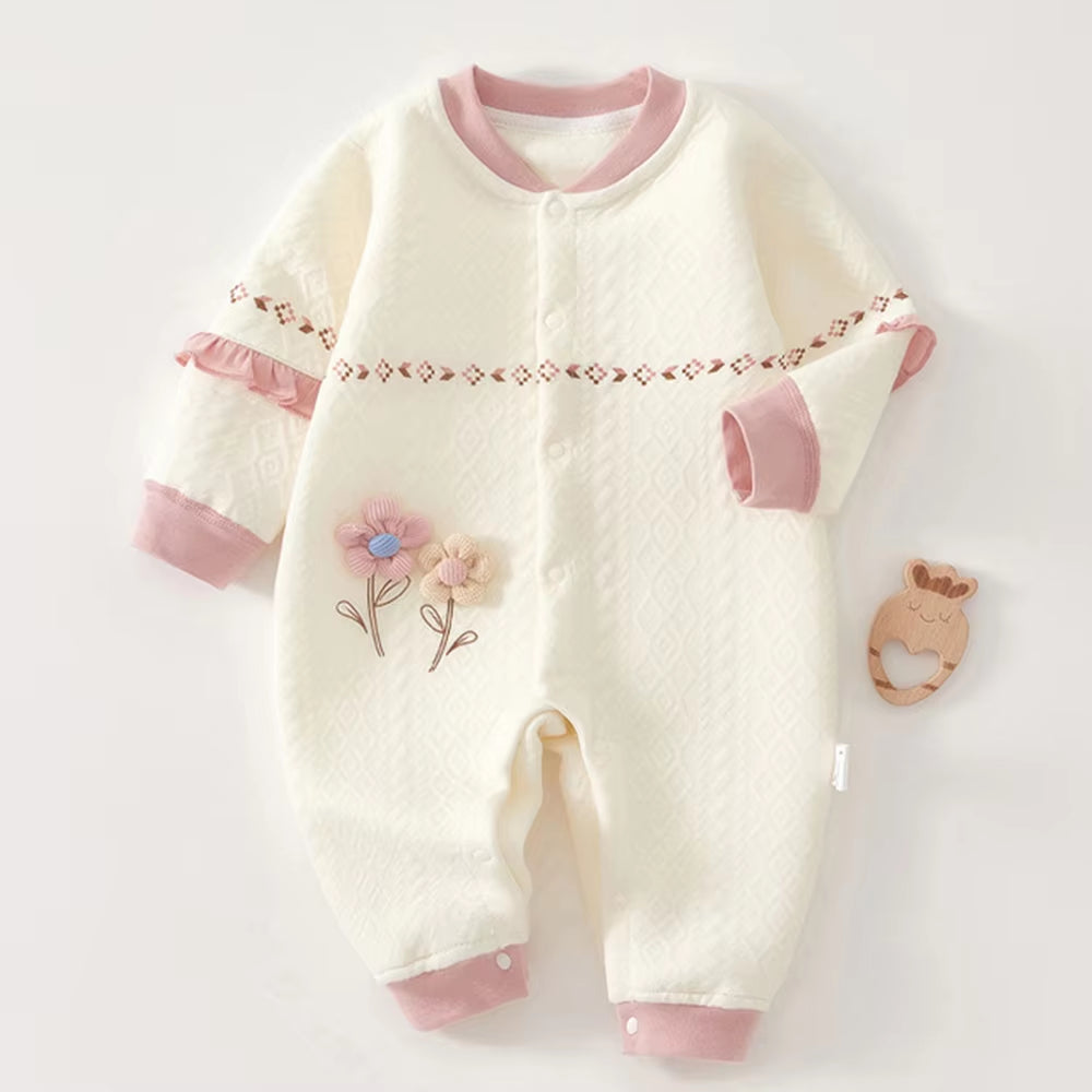 Baby Girl Romper Long Sleeve Cotton Autumn Winter Warm Newborn Clothes Princess First Birthday Baby Jumpsuit High Quality